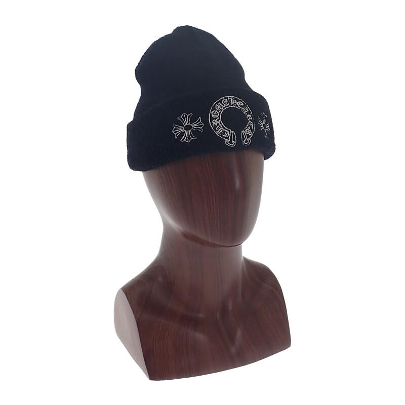CHROME HEARTS  Knit cap black wool mens