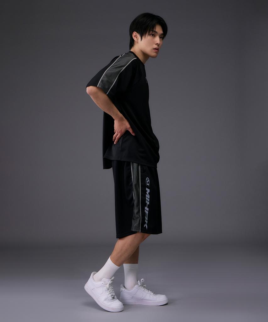Mihag Sponsor Logo Mesh Jersey Half Pants (Black)