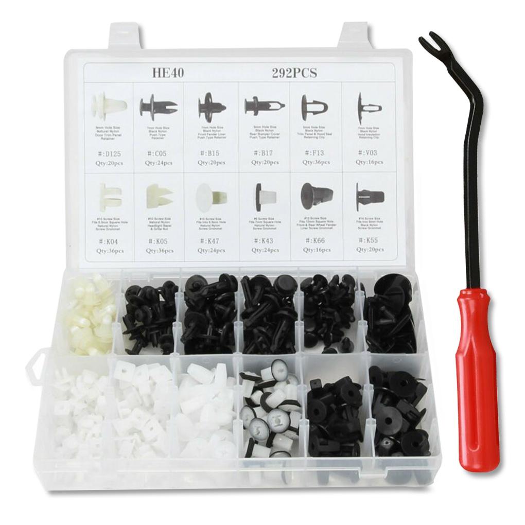 

292 шт., комплект заклепок для бампера и пластиковой отделки кузова автомобиля, крепежные элементы для автомобильных дверных панелей, универсальные аксессуары для ремонта