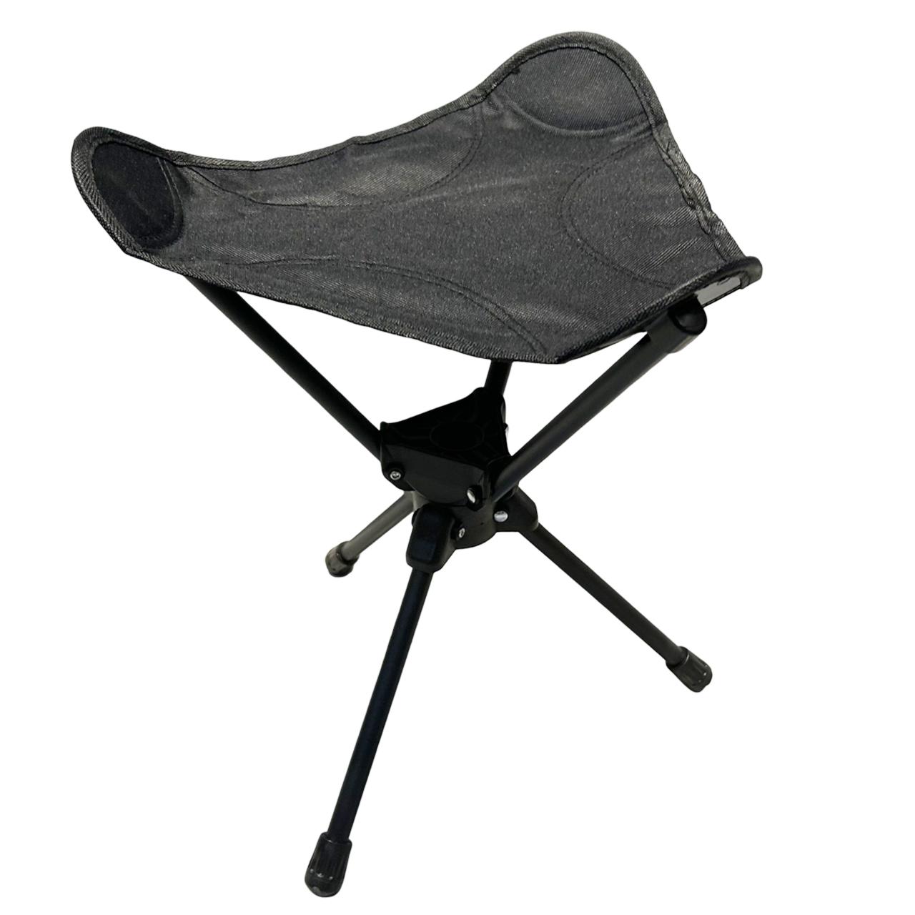 Customizable Portable 360 Degree Swivel Camping Chair Lightweight Folding Stool 31*31*39cm чёрный