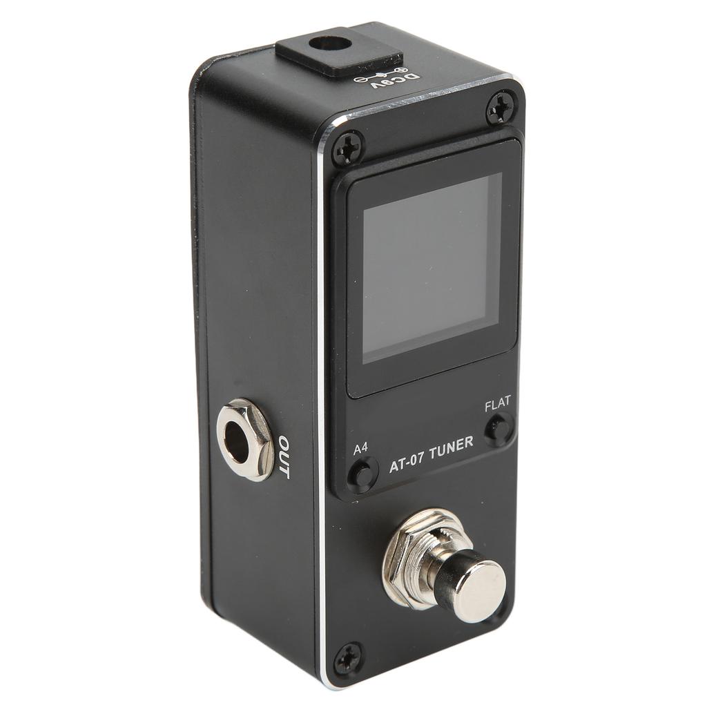 Tuner Pedal for Electric Guitar Bass Mini Metal with Pitch Calibration Flat Tuning AT‑07