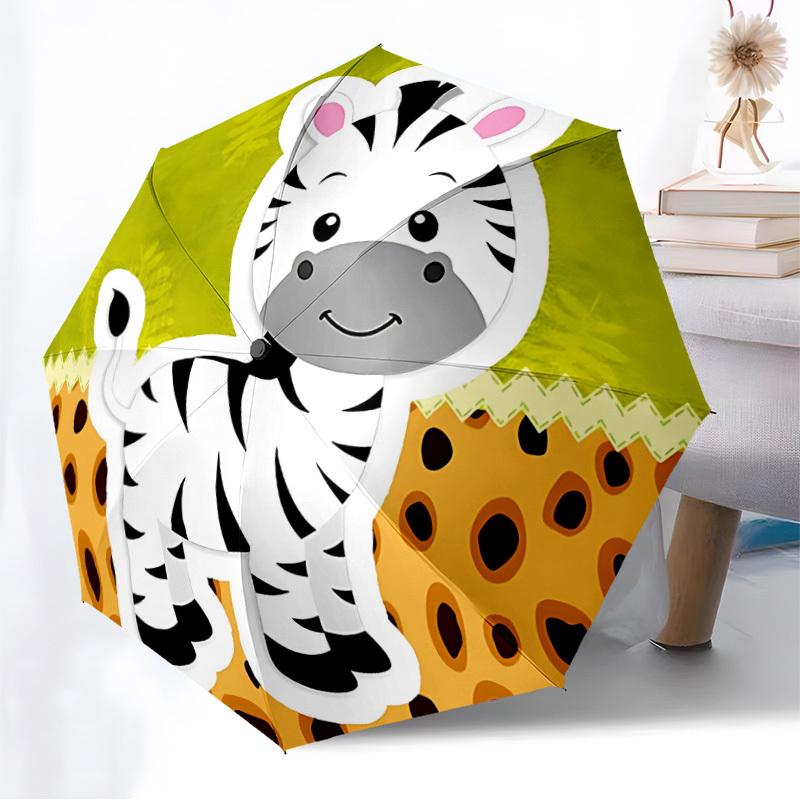 1pc Zebra Print Automatic Open/Close Umbrella, Folding Compact Umbrella with Lightweight Design for Women/Men Yy251028230
