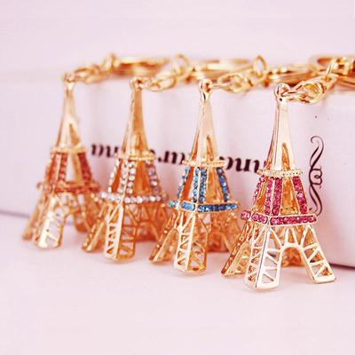 Crystal Rhinestone Tower Keychain: Cute Metal Pendant & Women's Bag Accessory
