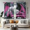 2pcs Elegant Angel Wings Anime Curtains – Detailed Wing & Skull Design for Bedroom   Living Room   Kitchen & Office Decor
