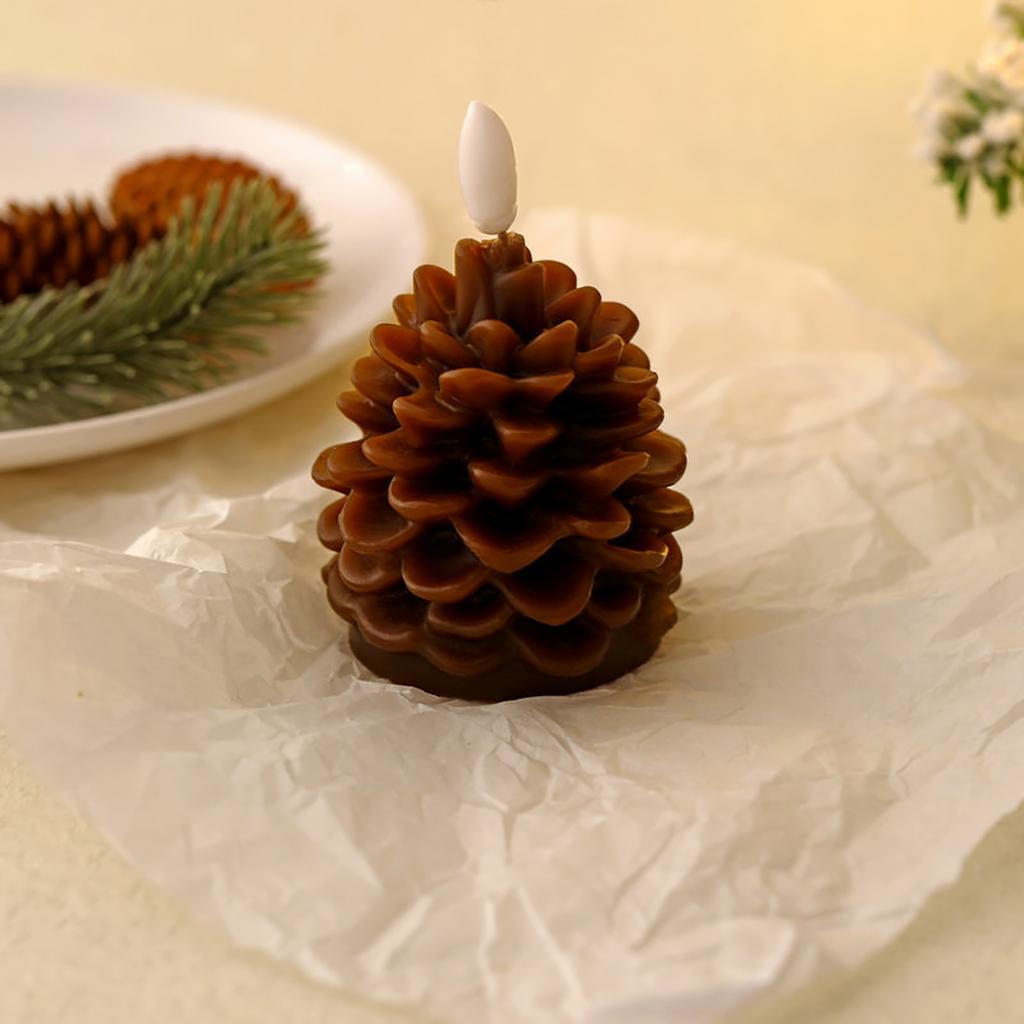 1Pcs Flameless Led Candle For Home Christmas Party Wedding Decoration pinecone Electronic Battery-Power Tealight Candles