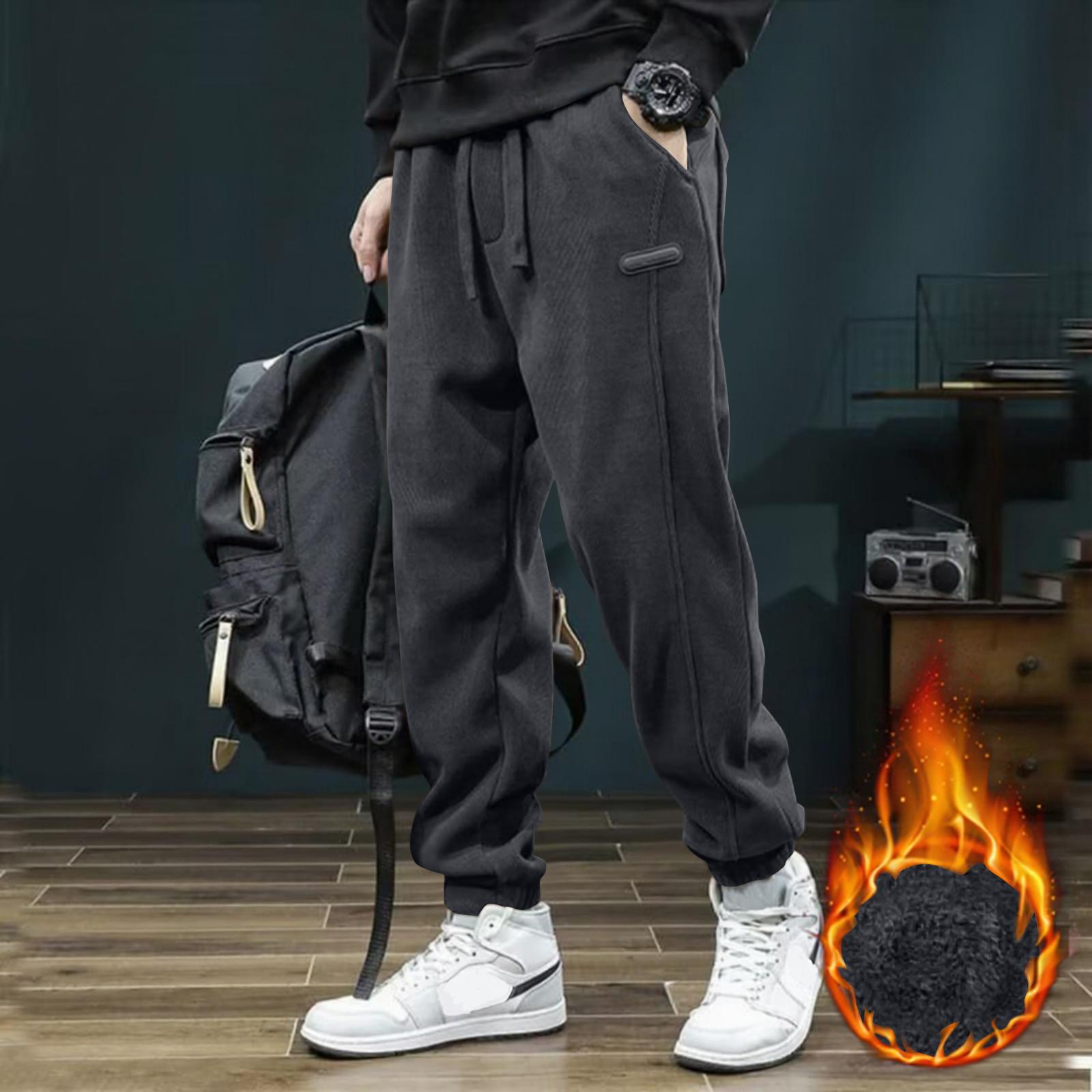 

Men s Baggy Sweatpants Casual Straight Leg Pants Drawstring Loose Trousers With Pockets L