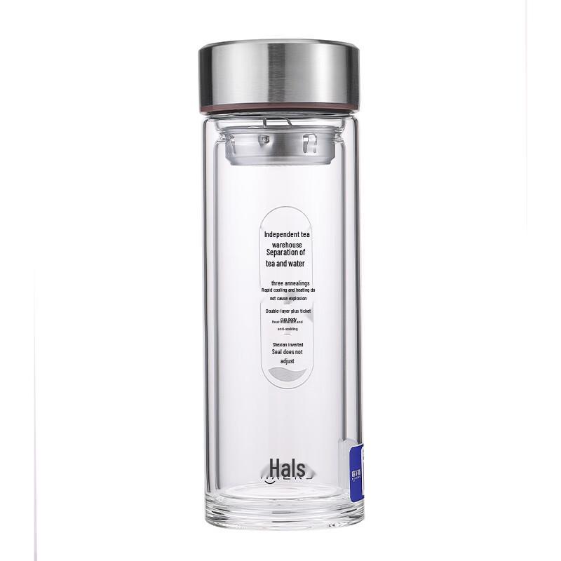 HAERS Double-Layer Glass Tea Infuser Mug