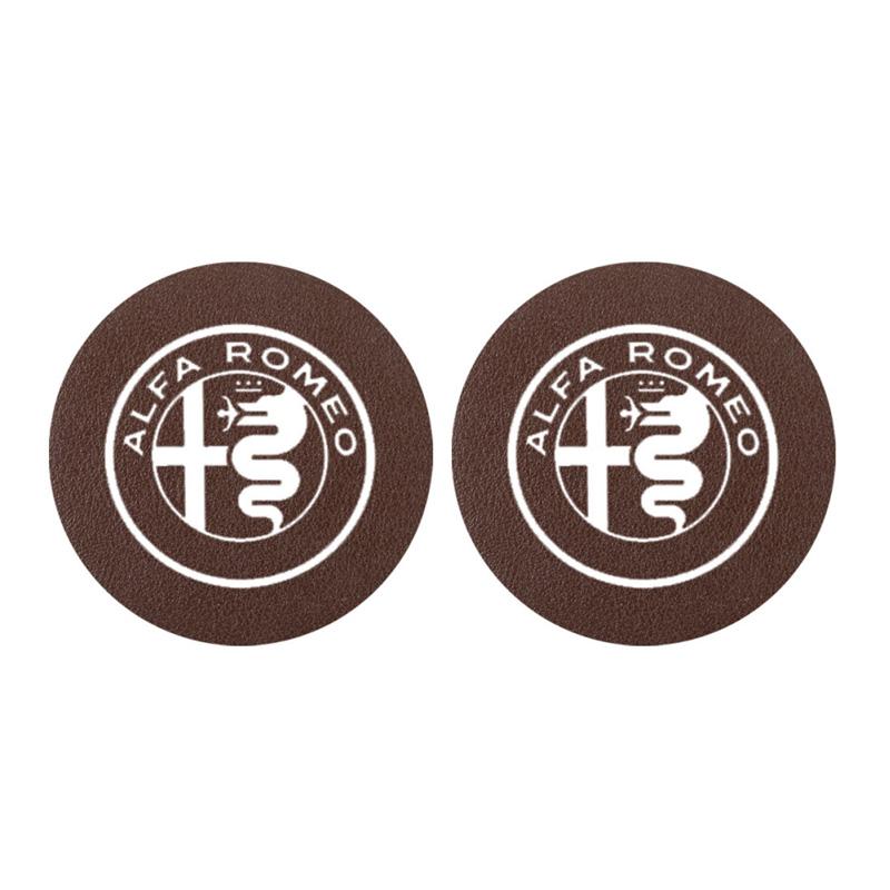 FJWXM1 2Pcs Car Coasters Silica Gel Water Cup Mats For Alfa Romeo 4C 159 Spider Giulia Giulietta Tonale Watercup Slot Pad Auto Interior