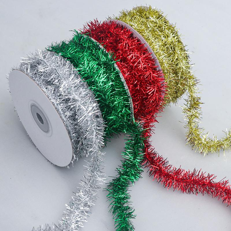 1Roll DIY Polyester Hanging Wreath Xmas Tree Decor Rainbow Color Ribbon Christmas Party Supplies Home Decor Wedding Decoration
