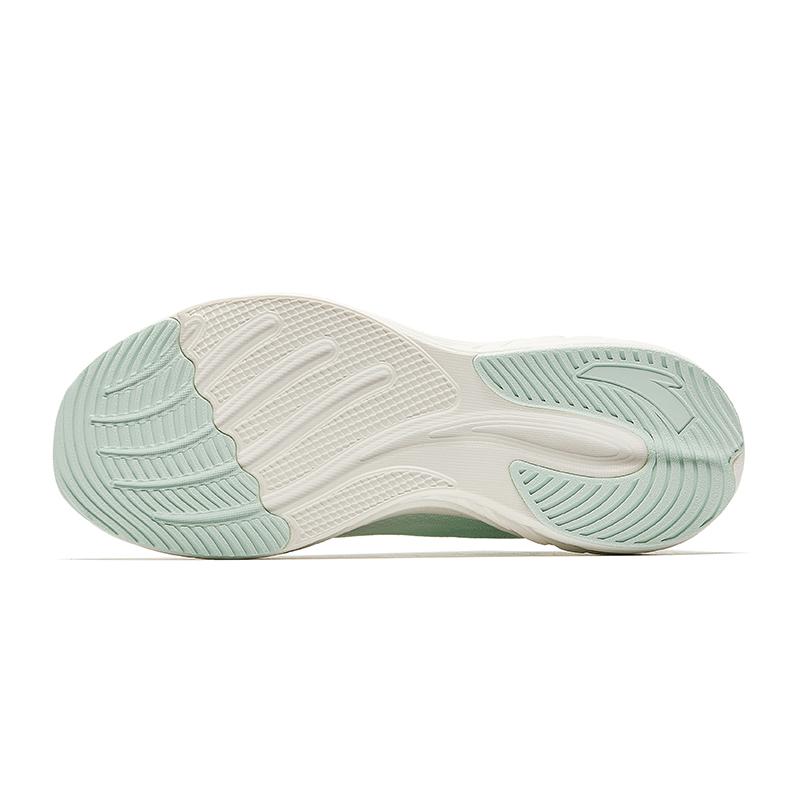 Anta Cloud Feel Simple Versatile Rebound Height Increasing Lightweight Breathable Low Top Casual Running Shoes Women Sneaker White Green 922525537-4