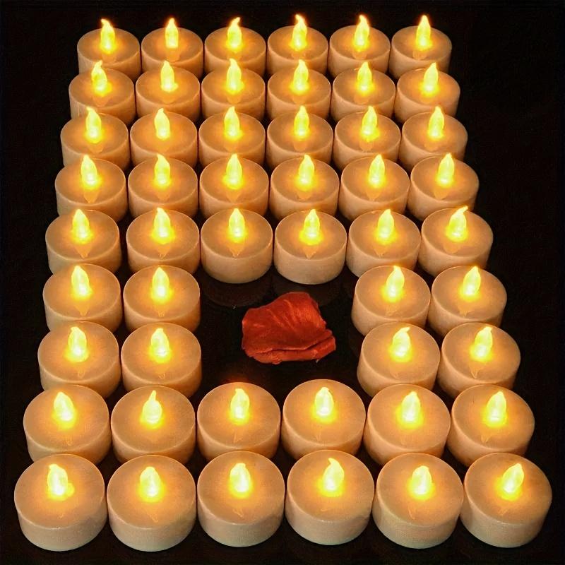 Flameless LED Candlelight Battery Powered Suitable for Christmas, Halloween, Home, Wedding, Party, Valentine's Day Desktop Decoration