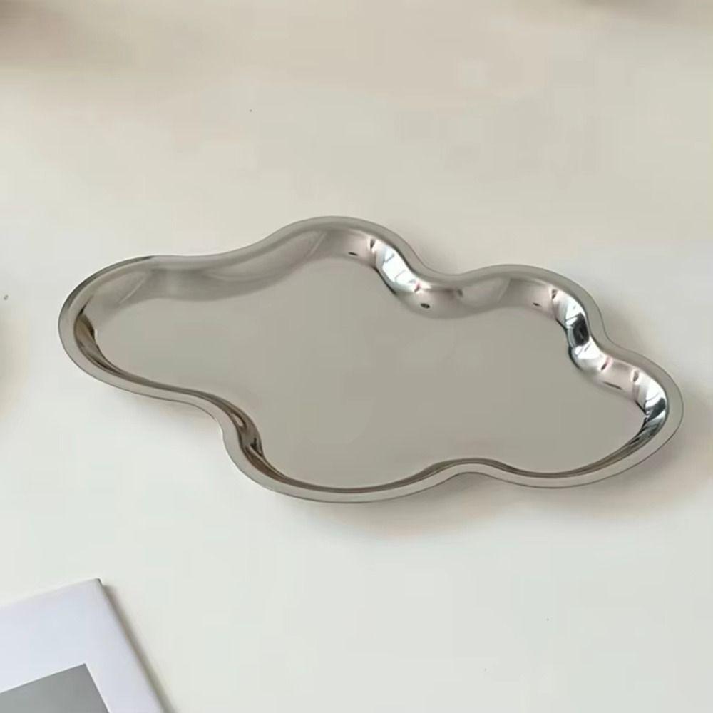 Modern Design Key Serving Plate Stainless Steel Decorative Tray Dessert Snack Dish  Home Kitchen