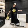 T-shirt Dress, Short Sleeves, Loose Fit, Slimming, Covering The Belly, Casual Dress