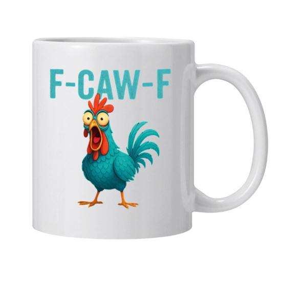 Personlig F-Caw-F Kyllingkrus 15oz Keramisk Kaffekopp Morsom Hane Gårdsdyr Humor Krus Gjenbrukbart Oppvaskmaskin Mikrobølgeovn Sikker Drikkeglass