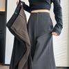2026 Spring Women's Deep Gray High-Waisted Wide-Leg Drape Pants: Slimming, Versatile, Floor-Length Casual Style
