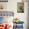 Vintage Metal Flower Wall Art Poster, 20x30cm Decorative Home Garden Sign