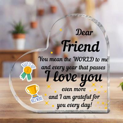 2D flache geschätztes Herz Acrylplakette - Perfekt für beste Freunde, Geburtstage, Jahrestage & mehr - Vielseitige Partydekoration, Acryl-Dekoration für das Bett