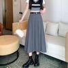 Elegant High-Waisted A-Line Pleated Skirt - Mid-Length, Slimming, Fashionable Niche Design