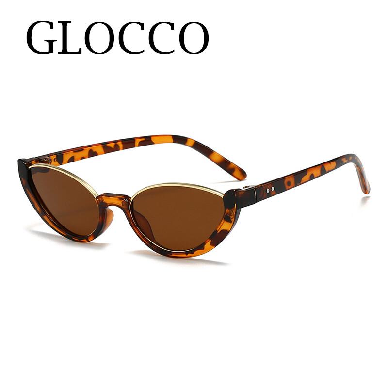 Sexy Small Cat Eye Women's Sunglasses New Fashion Leopard Half Frame Sun Glasses Female Retro Y2k Outdoor Shades UV400