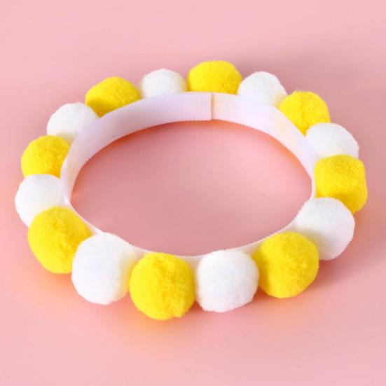 Pet Collar Plush Balls Decorative Fastener Tape Christmas Cats Dogs Pompom Collars for Birthday