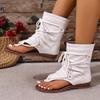 Women Summer Boots Open Toe Flat Tassel Design Sandals Roman Sandal Elegant Shoes Plus Size 36-42 Sandalias Mujer 2025