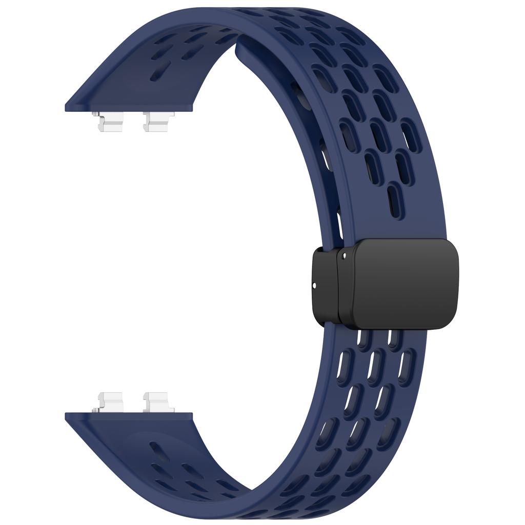 Silicone Magnetic Buckle Mesh Silicone Strap For Huawei Band 11Pro Sport Breathable Watch Band For Huawei Smart Band 11 NFC Replacement Bracelet Loop