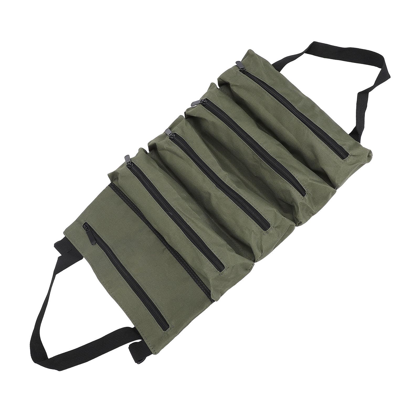 

Сумка для инструментов сворачиваемый органайзер холщовая портативная для хранения оборудования с 5 карманами на молнии для электрика