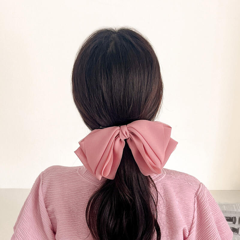 Chiffon double-wing lovely hairpin (pink)
