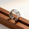 Retro Baroque Style Irregular Tapping Pattern Wide Face 925 Sterling Silver Jewelry Opening Rings  02879