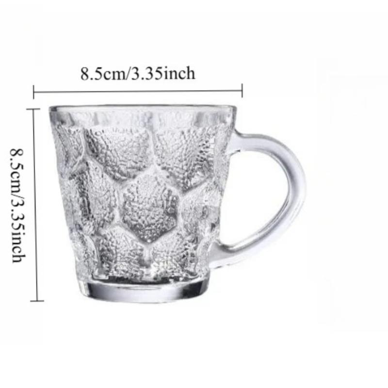 Wine Glass 238ml/308ml Honeycomb Patterned Glass Cup Cocktail Glass Household Transparent Water Bottle Juice Tea Cold Drink Mugs 1pcs