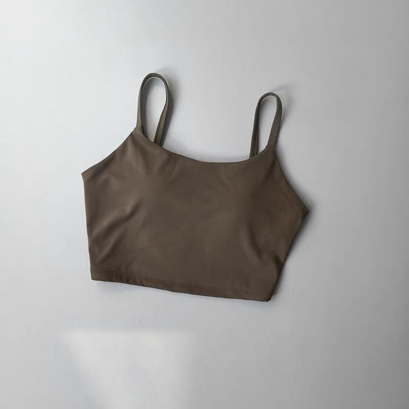 Damen Sommer Sport Tank Top mit integriertem Brustpolster, Schönes Rückendesign, Nacktes Gefühl, Stoßfeste Fitnessweste