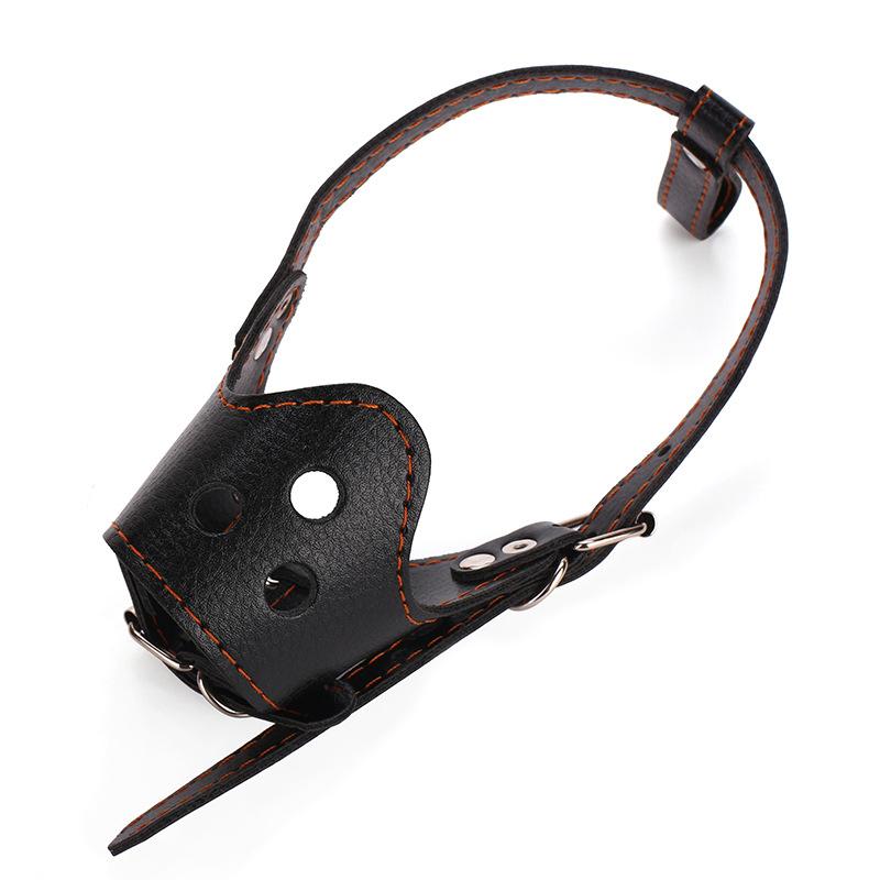Verstellbarer PU-Leder Welpen Großer Hund Maulkorb Maske Anti-Biss Haustierzubehör für Kleine Mittelgroße Große Hunde Pitbull Mascotas Halsbänder