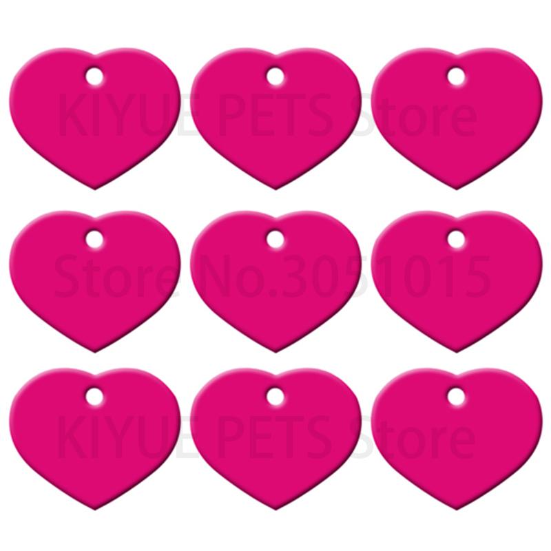 20Pcs Dog ID Tag Engraved Customized Pet Tags For Dog Accessories Personalized Heart Name Tag Plate Collar Decoration
