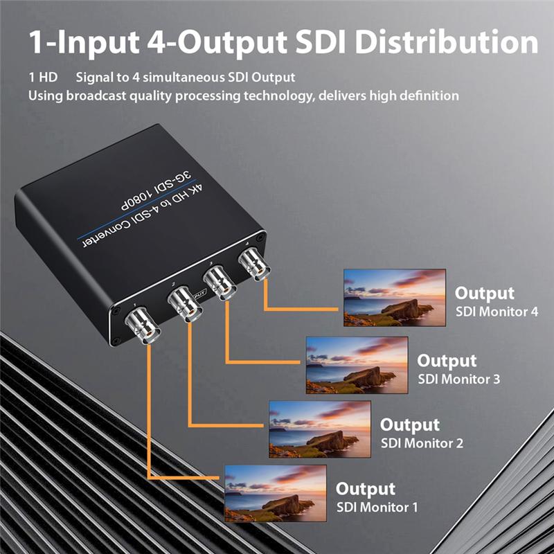 4K HDMI To 4xSDI/3G-SDI Converter 1080P 3G-SDI for SDI/HD PS4/5 DVD TV Box HD Camera