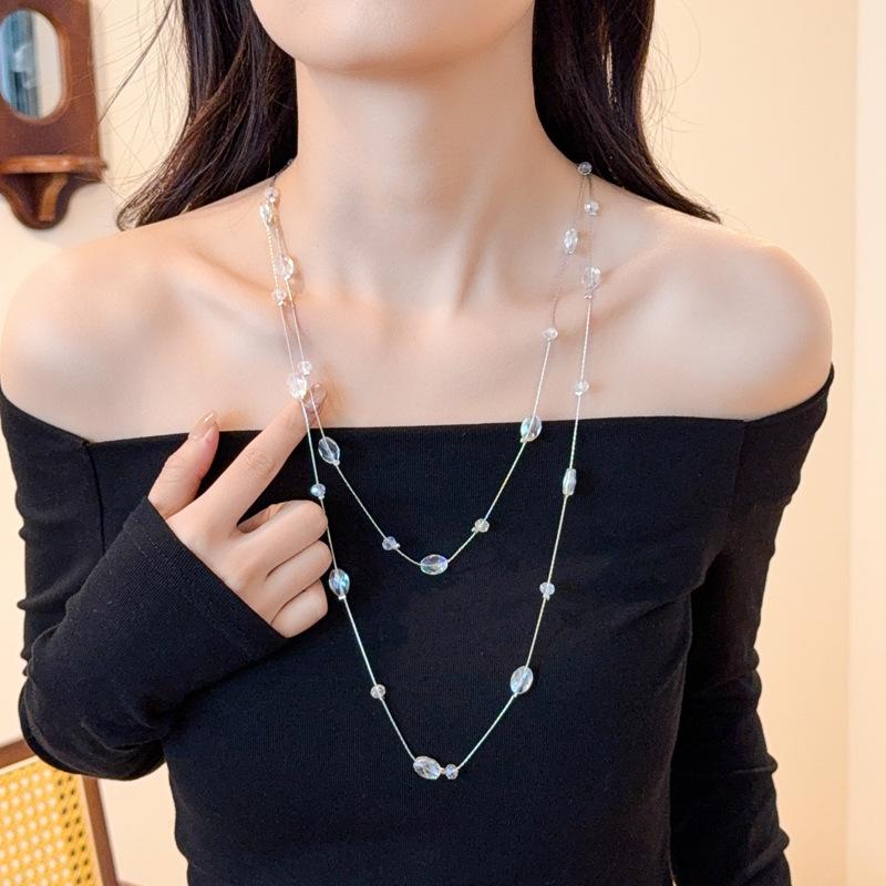 Fashion Multi-layer Sweater Chain Versatile High-grade Sense of Temperament Necklace Clothes Accessories Pendant Waist Chain
