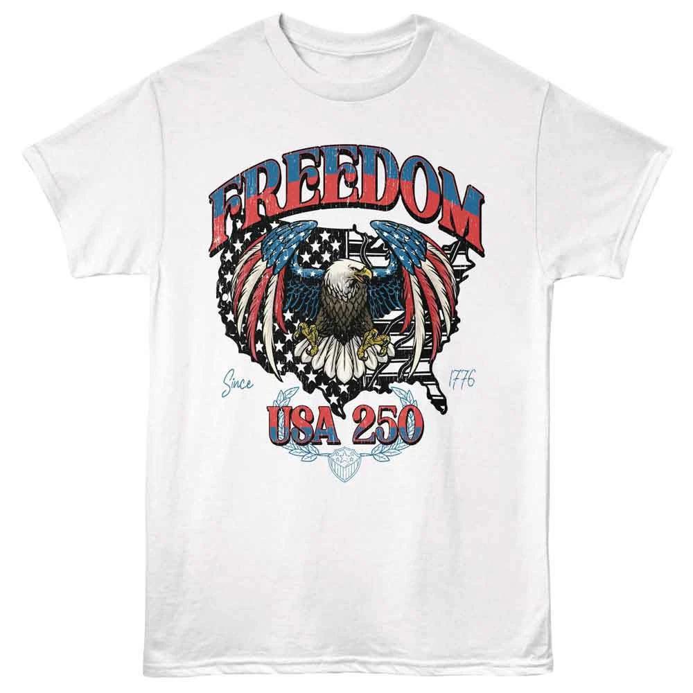 USA Patriotic FREEDOM Since 1776 USA 250 Men s T shirt 3XL