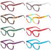 Pearl Decorative Cat Eye Reading Glasses Rainbow Gradient Candy Color Eyeglasses Frame High Quality Purple Vintage