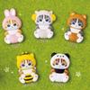 Charming Pvc Miniature Animal Figures Set Of Cute Cats With Bee And Bunny Designs