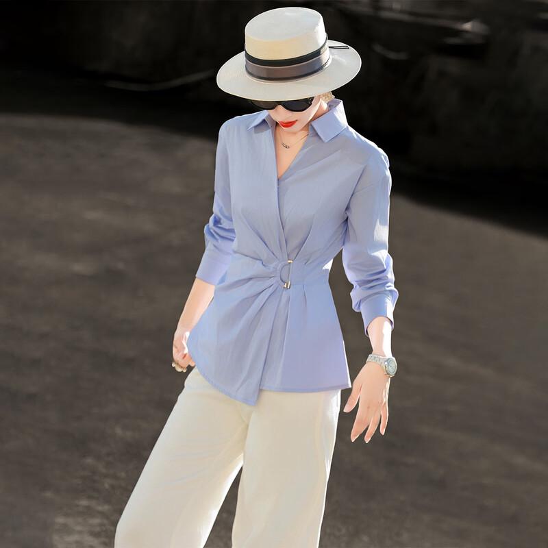 Women s V-Neck Long Sleeve Commuter Shirt M