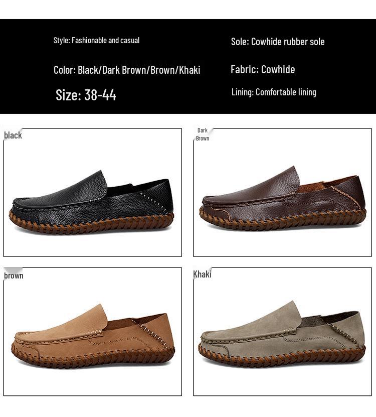 Breathable Men's Slip-On Loafers - Soft Rubber Sole for Spring/Autumn