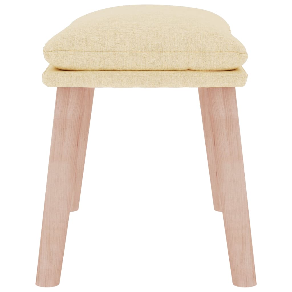 Footstool Cream 45x29.5x35 Cm Fabric