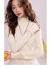 270g Velvet Women's Warm Half-High Collar Long Sleeve T-Shirt, New Autumn/Winter Korean Style Slimming Top