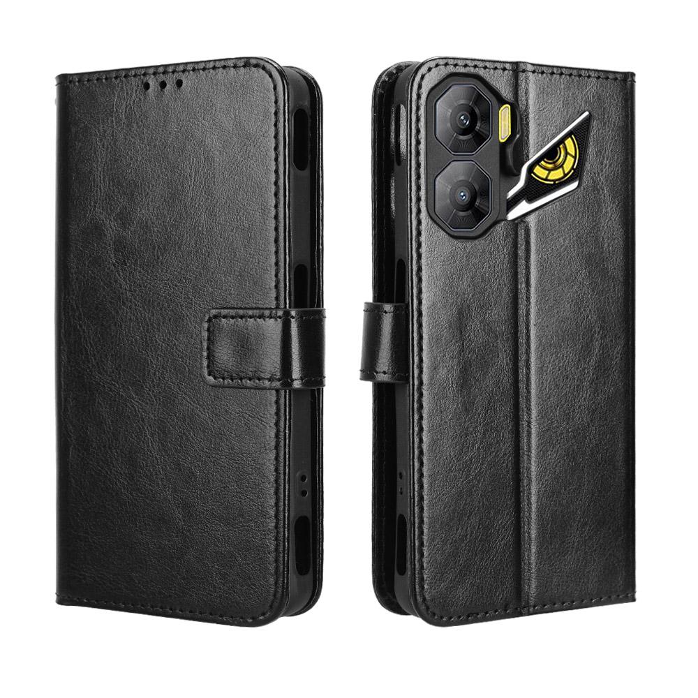 For ZTE nubia Neo 3 5G PU Leather Case with Strap Crazy Horse Texture Phone Wallet Cover