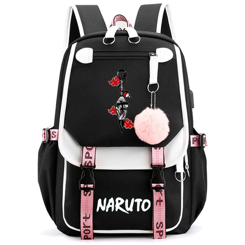 Anime Naruto Ryggsäck Canvas Bokväska Back To School Väska för flicka Pojke Tonåring Skolväska Ryggsäck Herr Dam Fritid Resväska