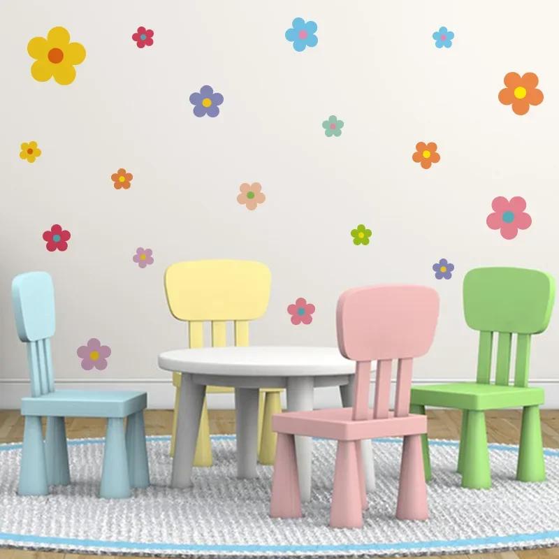 Children's Bedroom Wall Stickers Kindergarten Decoration Bedroom Accessories Colorful Flowers Wall Decorations Living Room