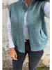 European and American Women's Autumn/Winter Stand Collar Zipper Sweater Vest - Loose Knit Casual Cardigan
