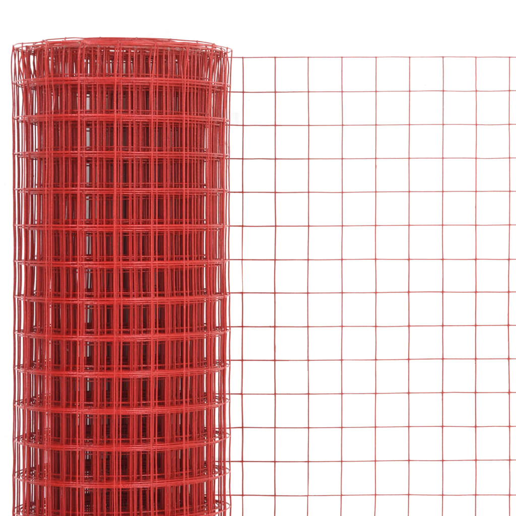 Vidaxl Ogrodzenie Z Siatki, Stal I Pvc, 25X1 M, Czerwone