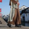 2026 Frühling Retro High-End Unregelmäßiges Design Hose Herren Chinesischer Stil Rockhose Herren Patchwork Weites Bein Westliche Hosen