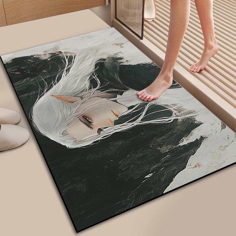 Entry Door Color Signature Handsome Boy Floor Mat Diatom Mud Absorbent Foot Mat Dirt Resistant Entry Door Door Door Mat Carpet Can Be Cut