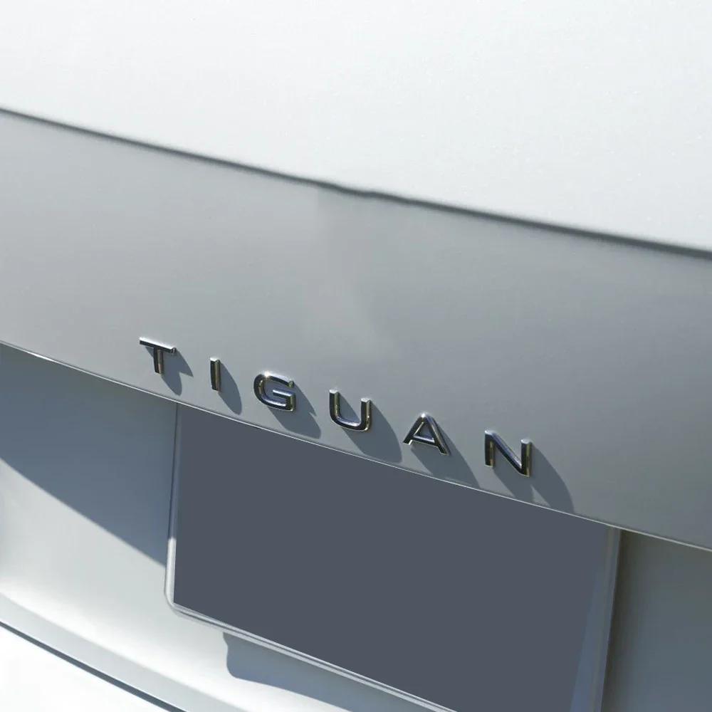 1Pc 3D ABS Chrome Silver Black Car Sticker Rear Trunk Body Fender TIGUAN Letters Labeling Emblem Badge Logo